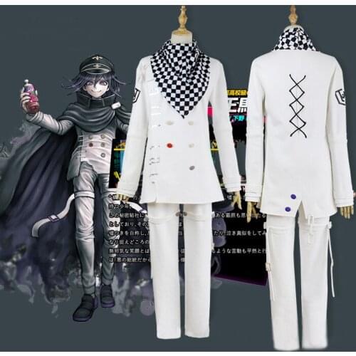 Japanese Anime Danganronpa V3 Ouma kokichi Cosplay Costume School Uniform Suit Outfit Coat+Pants+Scarf