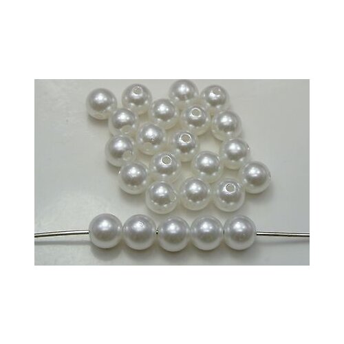 100 Pure White Plastic Faux Pearl Round Beads 12mm Imitation Pearl