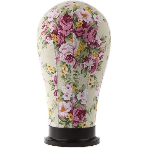 Wig Head Cork Canvas Block Mannequin Head with Tripod Stand Rack