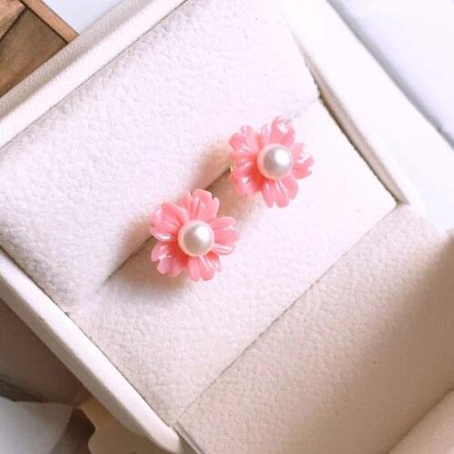 Fresh Water Pearls Stud Earrings Sterling 925 Silver for Women Engagement Wedding Party Gifts Jewelry