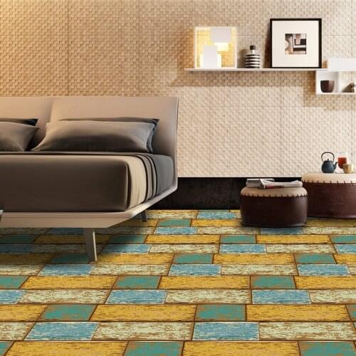 Simple Wood Grain Wall Stickers Living Room Bedroom Kitchen Floor Renovation Decorative Stickers PVC Floor Vision Mural Large