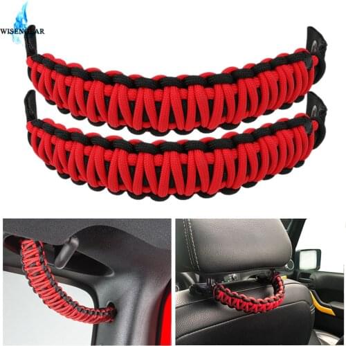 For Jeep Wrangler JK TJ Car Grab Door Handle Bar Grip Bar Armrest Pulling Strip Headrest Rear Seat Back Handle For Toyota FJ