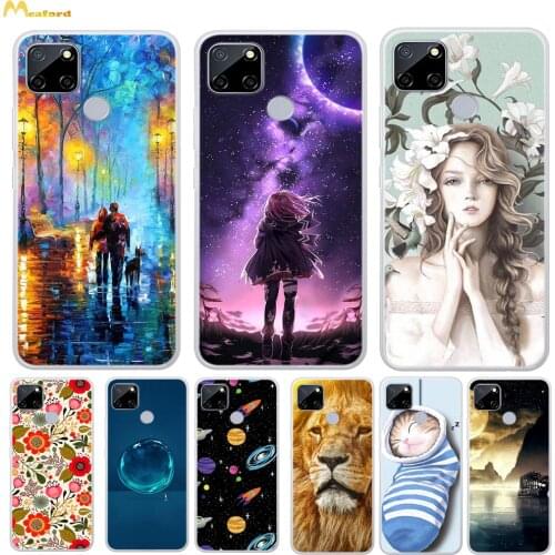 For Realme 7i RMX2193 Case For OPPO Realme C12 Phone Cover Cartoon Silicone Soft Back Fundas 6.5" Realme 7i Global Cases Protect