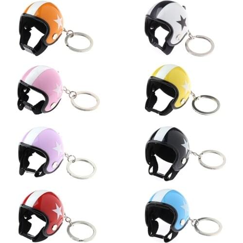 Creative Motorcycle Safety Helmets Keychain Pendant Car Auto Motorcycle Five-star Key Ring Keychain Holder Car Accessories