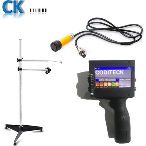 Coditeck high speed 12.7mm inkjet printer coding machine with photoelectric sensor and stand