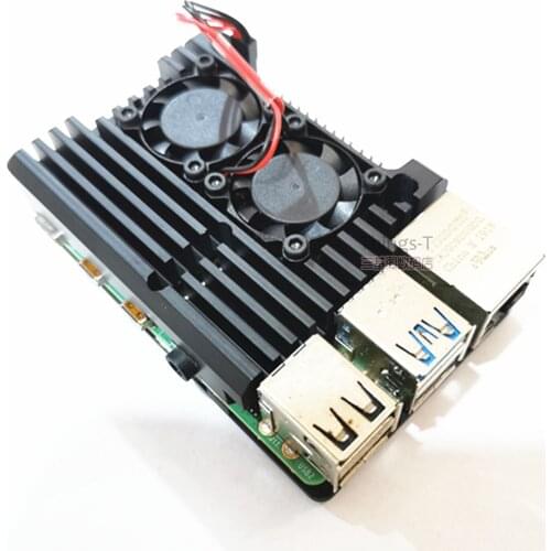 Armor shell Raspberry Pi 4B aluminum alloy cooling case Raspberry Pi protective case with dual fans