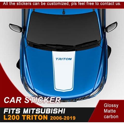 Car stickers 1 Piece cool hood bonnet Gradient side stripe graphic Vinyl sticker for mitsubishi l200 triton