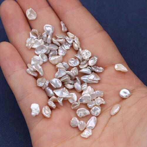 10 Pcs 100% Natural Freshwater White Pearl Non-porous Petal-shaped Beads DIY Necklace Bracelet Jewelry Gift for Women 6-7mm