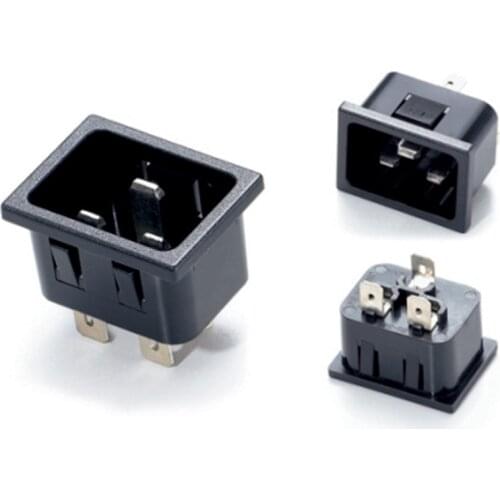 AC 250V 16A 3 Pin Panel Mount IEC320 C20 Male Plug Power Socket Adapter 10Pcs