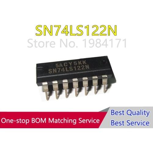 10Pcs SN74LS122N 74LS122 74LS122N DIP14 NEW & Original RETRIGGERABLE MONOSTABLE MULTIVIBRATORS IC NEW