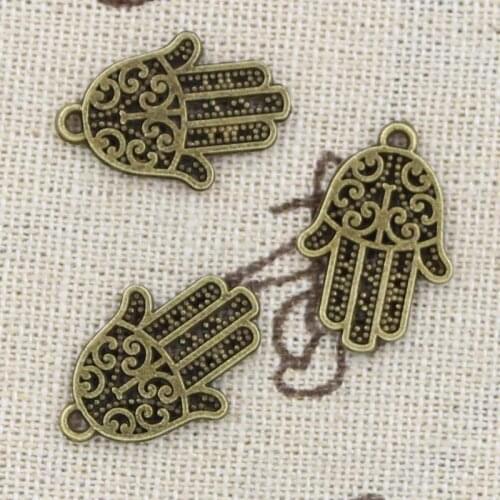 15pcs Charms Hamsa Hand Fatima Palm 21x14mm Antique Making Pendant fit,Vintage Tibetan Bronze Silver Color,DIY Handmade Jewelry