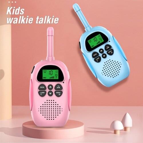 2PCS Cute Mini Walkie Talkie 22 Channel Children Portable Two Way 10 Call Tones Radio Transceiver For Kids Toys Birthday Gifts