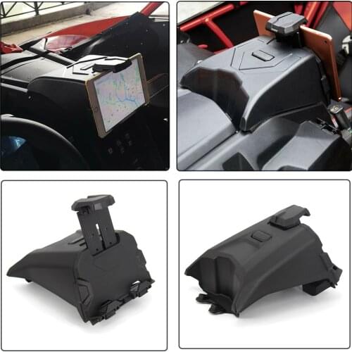 2017-2021 Black Electronic Device Holder With Integrated Storage For Can Am Maverick X3 Models