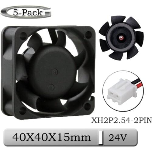5pcs Gdstime 24V 40x40x15mm 40mm Brushless Axial DC Cooling Heatsink Fan 40x15mm 4cm Mini 3D Printer Exhaust Cooler Fan
