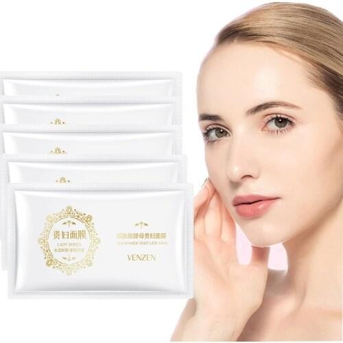 5pcs Niacinamide Yeast Sleep Mask Shrink Pore Brushing Facial Mask Moisturizing Disposable Mask Firming And Brighten Skin