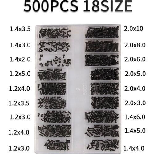 500Pcs 18 Types Mini screw DIY Kit Laptop Computer Assemble Repair Screw Fastener set