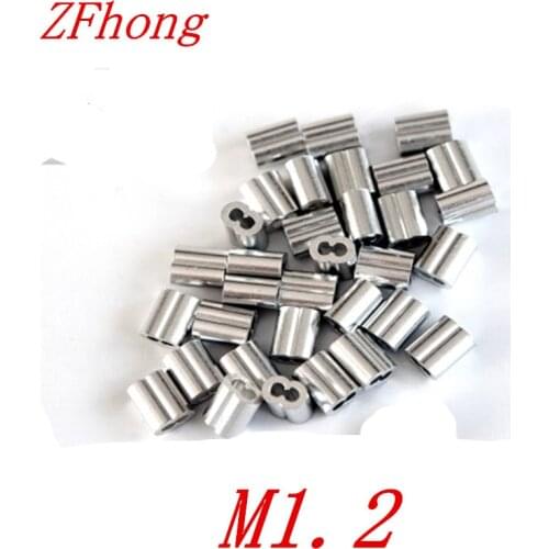 500PCS M1.2 1.2mm 8 shape Aluminum Ferrules Wire Rope Aluminum Ferrules Crimping Sleeves clamps Clip Swage Trap Barrel Fitting