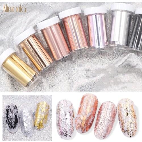 7pcs Laser Nail Art Transfer Stickers Holographic Manicure Starry Sky Glitter Nail Foils Nail Salon Accessories Tools