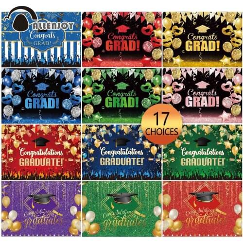 Allenjoy Congratulations Graduate Party Background Glitter Grad Class of 2021 2022 Balloon Bokeh Gold Cap Student Backdrop