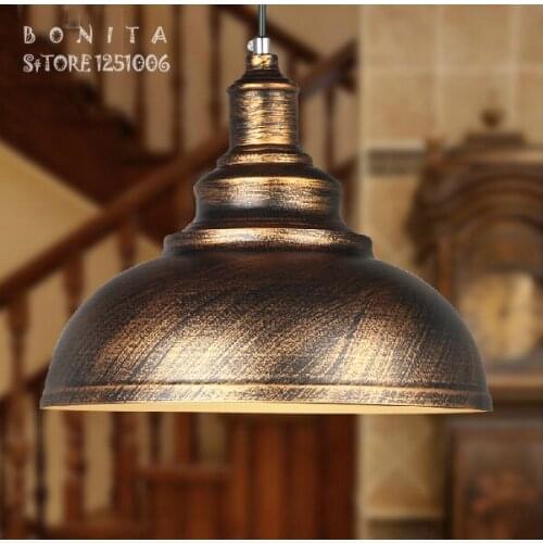 American droplight iron Simple European hanging lights for dining room Industrial wind Antique copper retro pendant lamp Edison