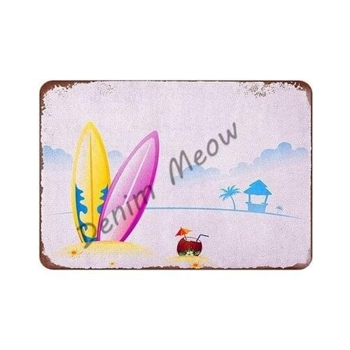 English Flower Garden Vintage metal plates Summer surf Best Offers Metal tin sign Happy Beach Bar Kitchen Painting Stickers WY19