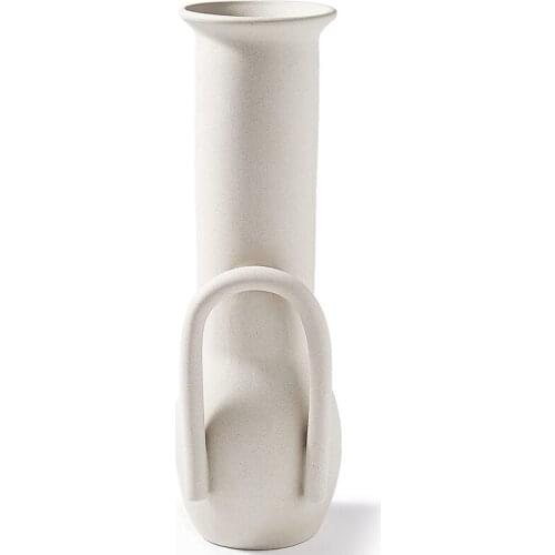 White Ceramic Vases Nordic Minimalist Style Decoration for Centerpieces, Kitchen, Office or Living Room, White Modern