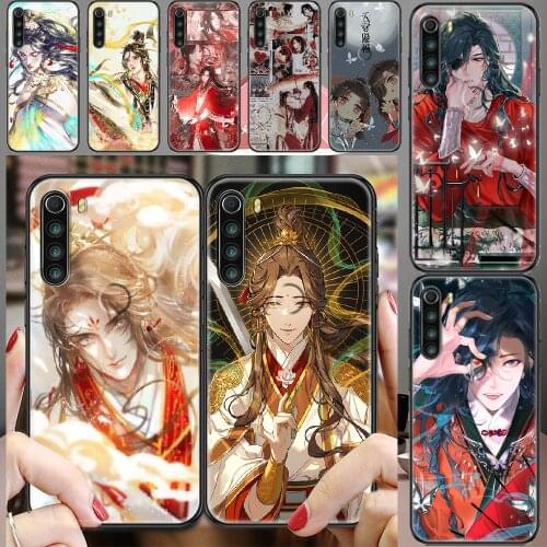 Tian Guan Ci Fu hua cheng xie lian Phone case For Xiaomi Redmi Note 7 7A 8 8T 9 9A 9S K30 Pro Ultra black tpu coque painting