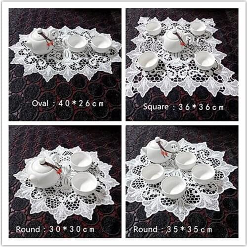 European Embroidered Round Coaster Oval Placemat Square Table Mat Furniture Electrical Cover Cloth Wedding Party Banquet Decor