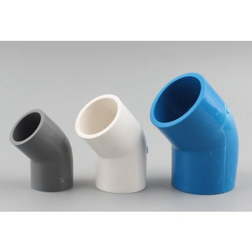 ID 20 25 32 40 50mm PVC Water Supply Pipe 45 Degree Elbow Pipe Connector Upper Water Pipe Fittings Garden Irrigation Pipe Joints