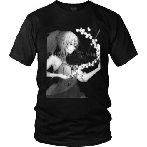 Mens Your Lie In April Kaori Miyazono T-Shirt Harajuku Manga Shigatsu wa Kimi no Uso Tshirt Short Sleeve T Shirt Cotton Tee