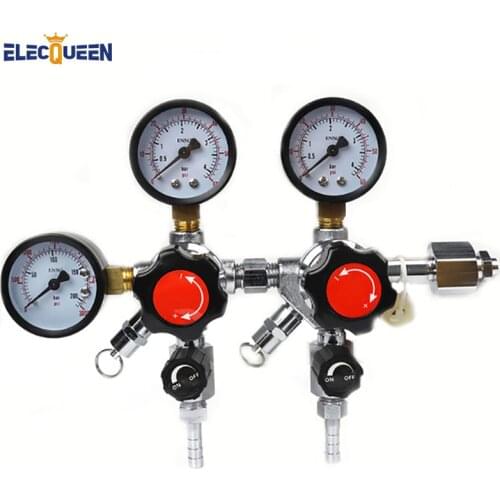 Hot Dual CO2 Gauge Regulator ,Homebrew CO2 Regulator CO2 Dual Gauge Regulator with replacement silicone, 0~3000psi, 0~60psi