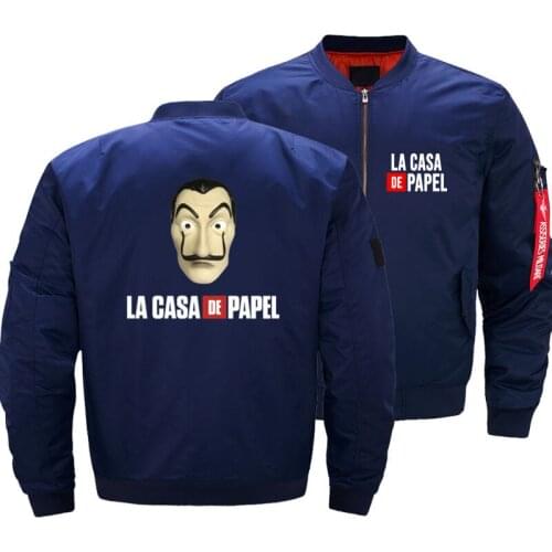 House Of Paper Money Heist La Casa De Papel Bomber Jacket Men Plus Size Coat Mens Windbreaker Air Pilot Motorcycle Jackets 5XL