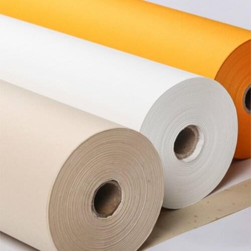 Chinese Rice Paper Thicken 50/100m Half-Ripe Gold Foil Xuan Paper Chinese Painting Calligraphy Rolling Landscape Raw Rice Paper