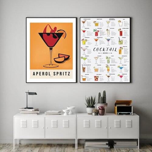 Cocktail Kitchen Cocktail Recipe Canvas Painting Wall Art Nordic Posters and Prints Wall Pictures for Living Room Decoration