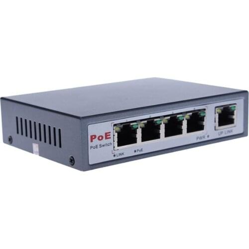 CCTV 4-Port 10/100M PoE Net Switch/Hub Power Over Ethernet PoE&Optical Transmission For IP Camera System Network Switch 802.3af