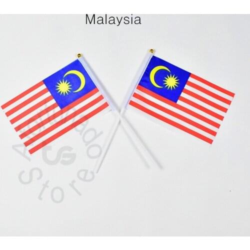 Malaysia 14*21cm 10piece flag Banner hand waving National flag Home Decoration flag banner