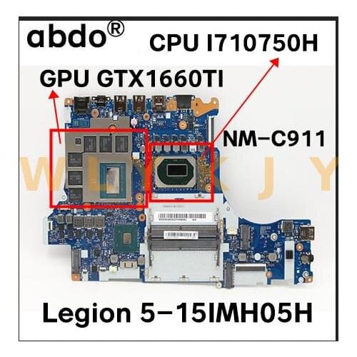 For Lenovo Legion 5-15IMH05H laptop motherboard GY750/751 NM-C911 motherboard with CPU I7 10750H GPU GTX1660TI 100% test work