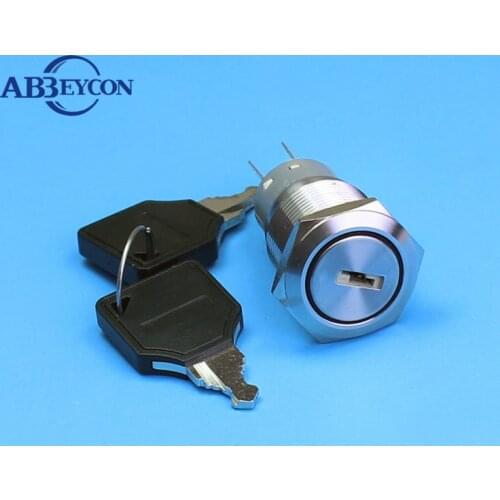 1981 best supplier 19mm 3 position push button switch key head waterpoof metal key switch