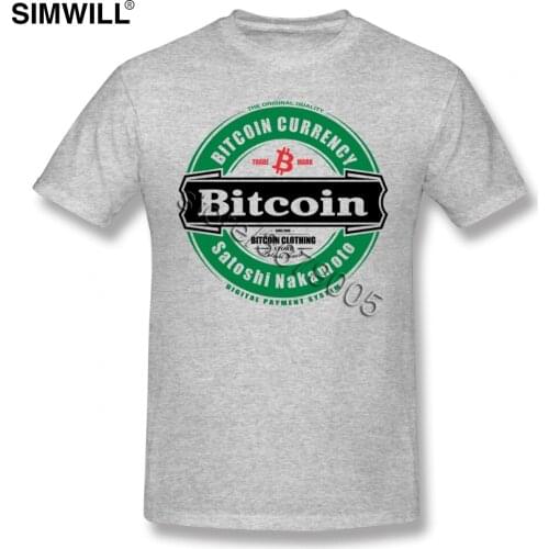 Fashion Bitcoin T Shirt Men Trendy Short Sleeves Soft Cotton Tee Shirts O Neck Satoshi Cryptocurrency Tshirt Leisure T-Shirts
