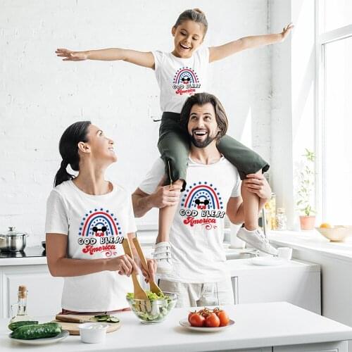 Girls Fashion Clothes Summer For Childrens T shirt 3-12 Years Old Mickey Mouse Cartoon Graphics Youth Tops Family Tee Clothing