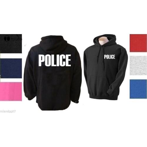 Hot sale man Hoodies POLICE Hoodie Sweatshirt - Two Sides Print S-3XL Sweatshirt