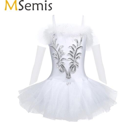 New Professional Ballet Tutu for Children Kids Girls Classic Ballet Costume Ballerina Party Ballet Dress with Gloves Hair Clip