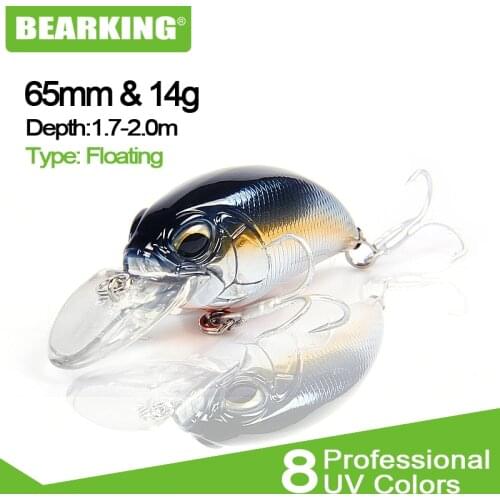 2021 New hot Excellent Bearking hot professional quality crank bait good fishing lures 65mm,14g crank.dive 2m,pike bass fishing