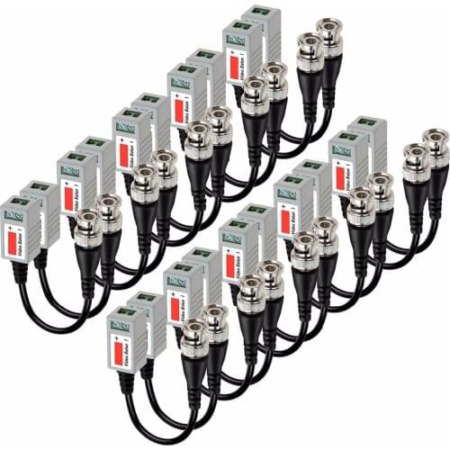 Passive Twisted Video Balun Transceiver Male BNC to CAT5 RJ45 UTP for CCTV AHD DVR Security Camera System