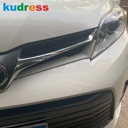 For Toyota Sienna 2019 2020 Carbon Fiber Front Grille Grills Strip Cover Trim Decorative Frame Car Styling Accessories 2pcs/set