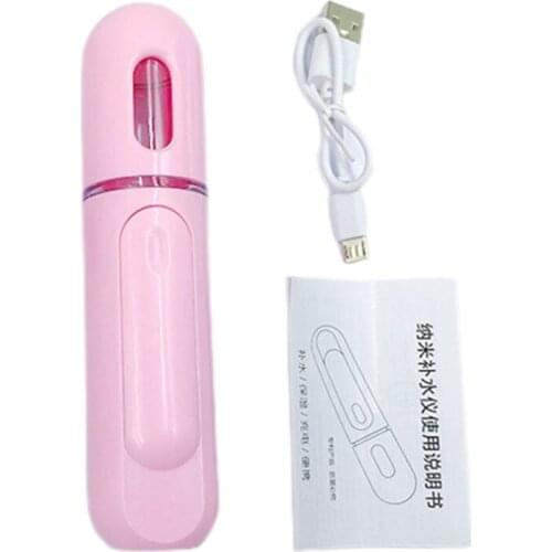 2 In 1 Handheld USB Mini Nano Facial Steamer Cool Mist 30ml Handy Face Spa Sprayer Moisturizing Device with Power Bank
