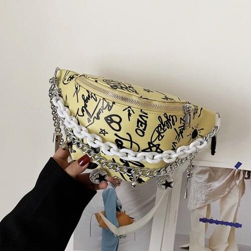 С доставкой Luxury Womens 2021 High Quality Waist Bag Thick Chain Shoulder Crossbody Chest Bag Female Designer Brand Handbag