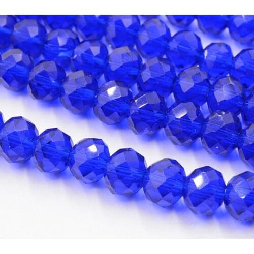 Solid Dark Blue Color 4mm 6mm 8mm Rondelle Austria Crystal Bead Charm Glass Bead Loose Spacer Bead for DIY Jewelry Making