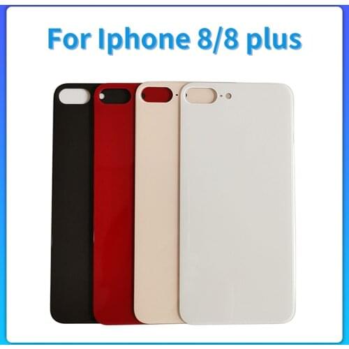 Screen Back Cover Glass For iPhone 8 8Plus Max Battery Rear Lens Big Hole Replace Phone Repair Parts Grey White Red Gold