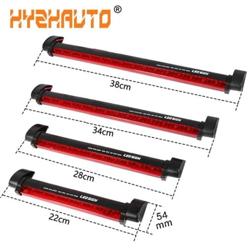 HYZHAUTO 1Pcs 12V Red Car LED Third Brake Lights Bar Rear Parking Signal Lamp Truck High Mount Stop Warning Light Universal